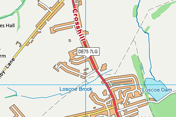 DE75 7LG map - OS VectorMap District (Ordnance Survey)