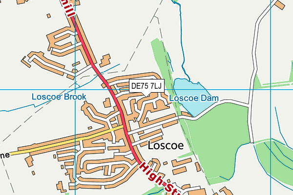 DE75 7LJ map - OS VectorMap District (Ordnance Survey)