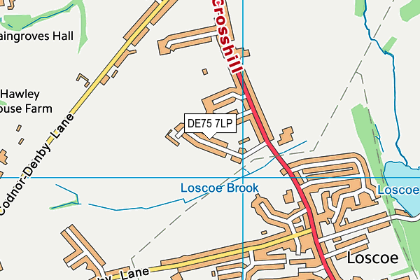 DE75 7LP map - OS VectorMap District (Ordnance Survey)