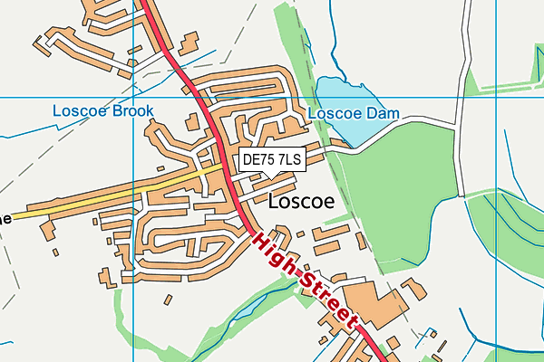 DE75 7LS map - OS VectorMap District (Ordnance Survey)