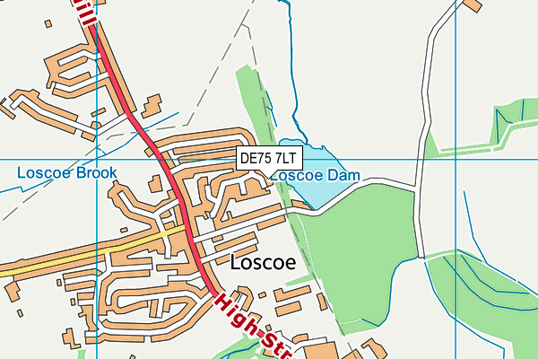 DE75 7LT map - OS VectorMap District (Ordnance Survey)