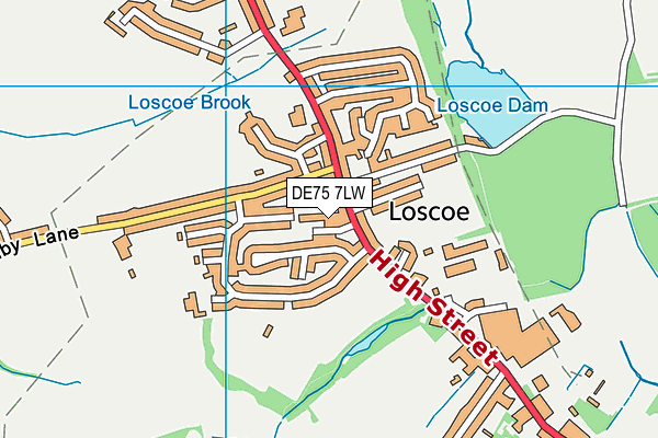 DE75 7LW map - OS VectorMap District (Ordnance Survey)