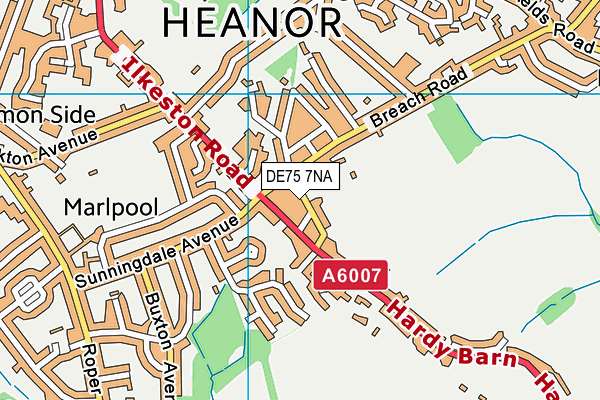 DE75 7NA map - OS VectorMap District (Ordnance Survey)