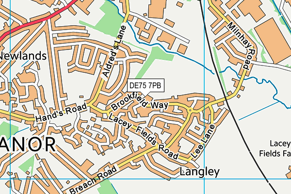 DE75 7PB map - OS VectorMap District (Ordnance Survey)