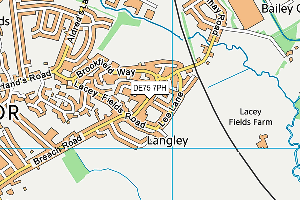 DE75 7PH map - OS VectorMap District (Ordnance Survey)