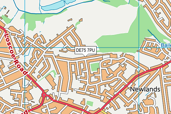 DE75 7PU map - OS VectorMap District (Ordnance Survey)