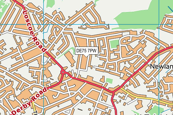 DE75 7PW map - OS VectorMap District (Ordnance Survey)