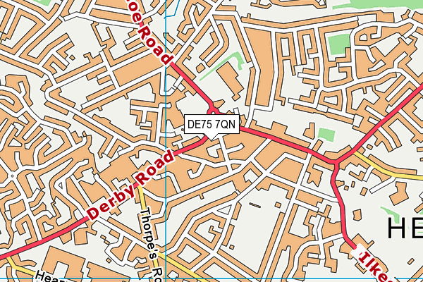 DE75 7QN map - OS VectorMap District (Ordnance Survey)