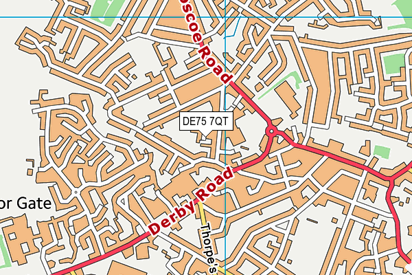DE75 7QT map - OS VectorMap District (Ordnance Survey)