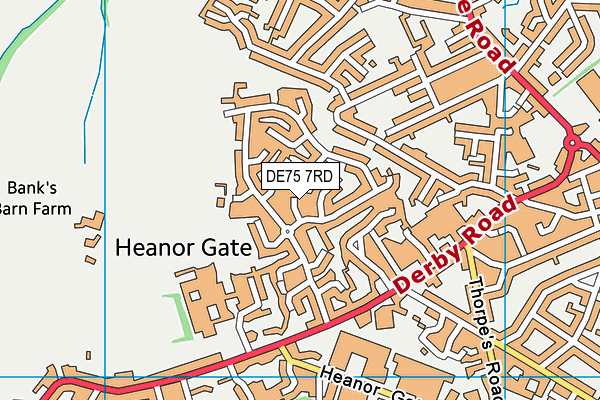 DE75 7RD map - OS VectorMap District (Ordnance Survey)