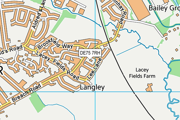 DE75 7RH map - OS VectorMap District (Ordnance Survey)