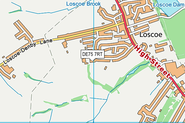 Loscoe C Of E Primary School map (DE75 7RT) - OS VectorMap District (Ordnance Survey)