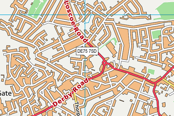 DE75 7SD map - OS VectorMap District (Ordnance Survey)