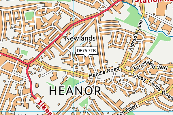 DE75 7TB map - OS VectorMap District (Ordnance Survey)