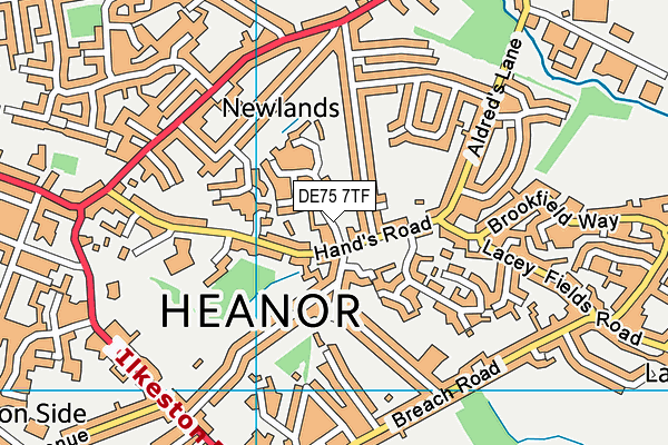 DE75 7TF map - OS VectorMap District (Ordnance Survey)