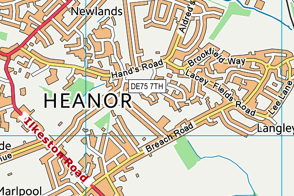 DE75 7TH map - OS VectorMap District (Ordnance Survey)