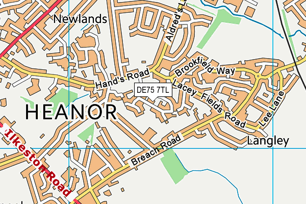 DE75 7TL map - OS VectorMap District (Ordnance Survey)