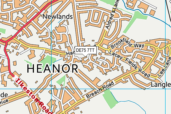 DE75 7TT map - OS VectorMap District (Ordnance Survey)