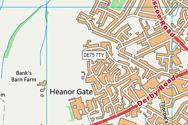 DE75 7TY map - OS VectorMap District (Ordnance Survey)