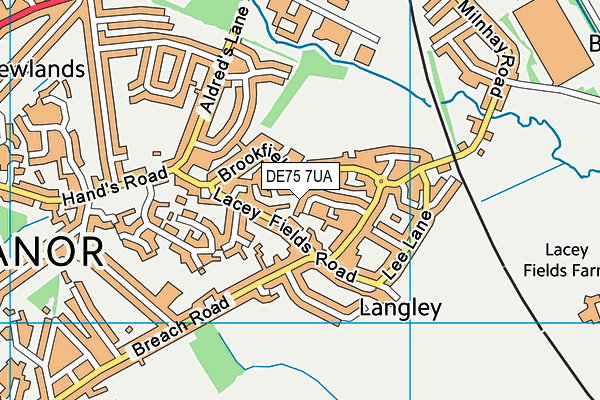 DE75 7UA map - OS VectorMap District (Ordnance Survey)