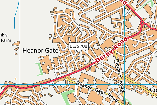 DE75 7UB map - OS VectorMap District (Ordnance Survey)