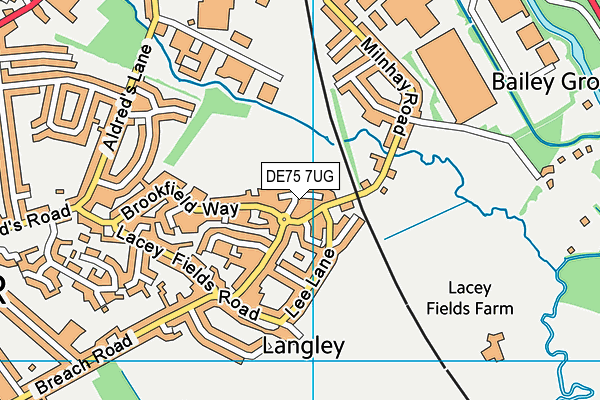 DE75 7UG map - OS VectorMap District (Ordnance Survey)