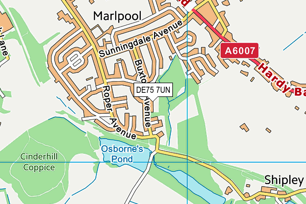 DE75 7UN map - OS VectorMap District (Ordnance Survey)