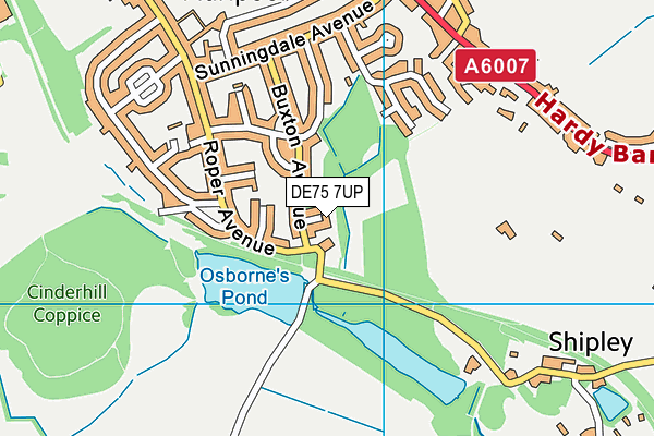 DE75 7UP map - OS VectorMap District (Ordnance Survey)