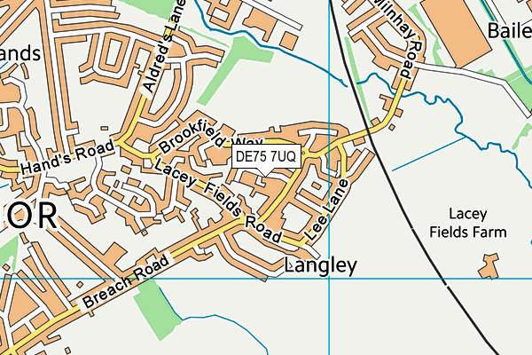 DE75 7UQ map - OS VectorMap District (Ordnance Survey)