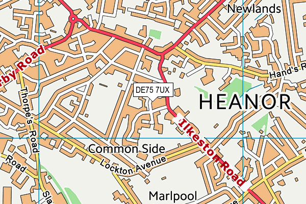 DE75 7UX map - OS VectorMap District (Ordnance Survey)