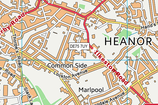 DE75 7UY map - OS VectorMap District (Ordnance Survey)