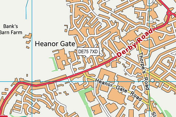 DE75 7XD map - OS VectorMap District (Ordnance Survey)