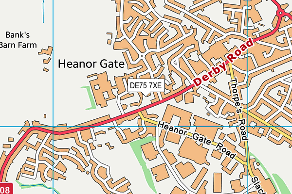 DE75 7XE map - OS VectorMap District (Ordnance Survey)