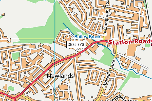 DE75 7YS map - OS VectorMap District (Ordnance Survey)