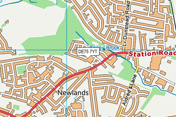 DE75 7YT map - OS VectorMap District (Ordnance Survey)