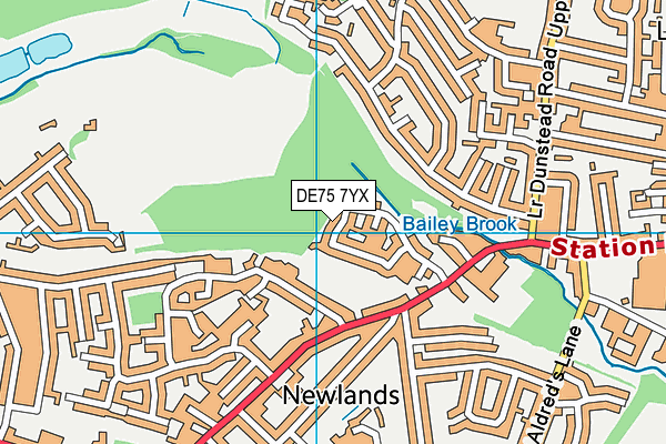 DE75 7YX map - OS VectorMap District (Ordnance Survey)