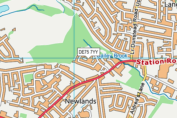 DE75 7YY map - OS VectorMap District (Ordnance Survey)