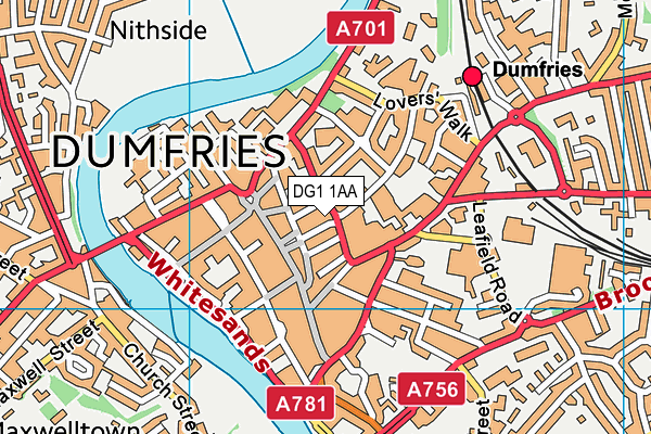 DG1 1AA map - OS VectorMap District (Ordnance Survey)