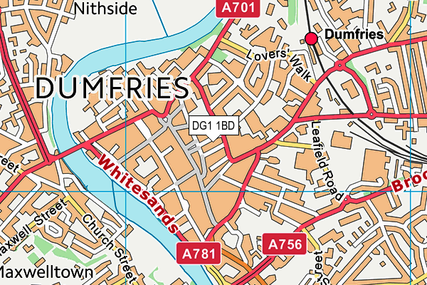 DG1 1BD map - OS VectorMap District (Ordnance Survey)