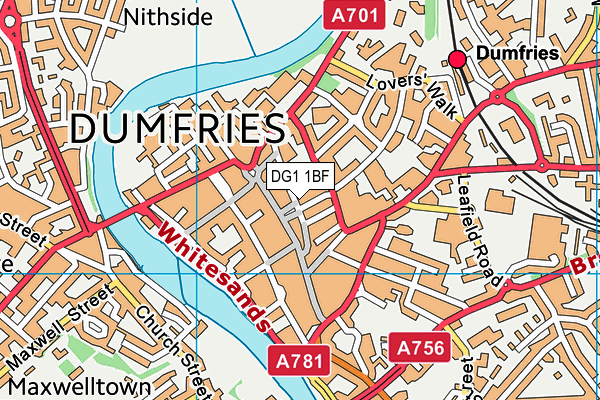 DG1 1BF map - OS VectorMap District (Ordnance Survey)