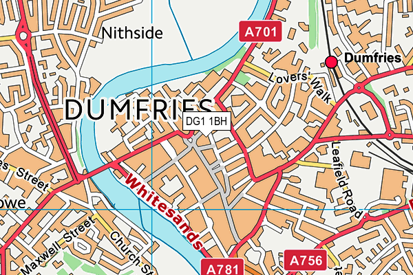 DG1 1BH map - OS VectorMap District (Ordnance Survey)