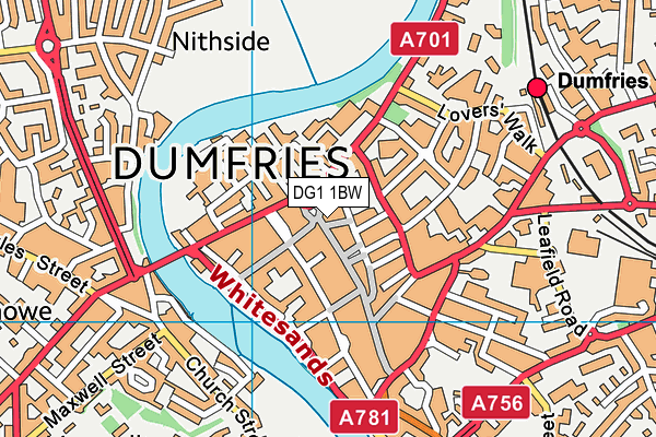 DG1 1BW map - OS VectorMap District (Ordnance Survey)