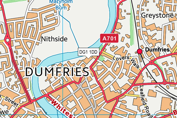 DG1 1DD map - OS VectorMap District (Ordnance Survey)