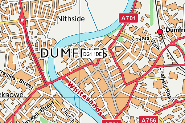 DG1 1DE map - OS VectorMap District (Ordnance Survey)