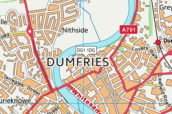 DG1 1DG map - OS VectorMap District (Ordnance Survey)