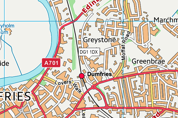 DG1 1DX map - OS VectorMap District (Ordnance Survey)