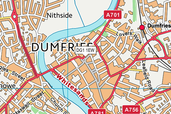 DG1 1EW map - OS VectorMap District (Ordnance Survey)