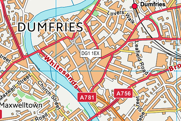 DG1 1EX map - OS VectorMap District (Ordnance Survey)