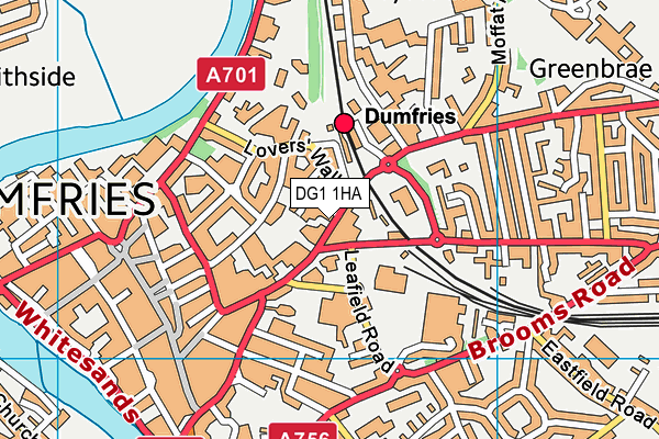 DG1 1HA map - OS VectorMap District (Ordnance Survey)