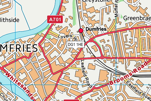 DG1 1HE map - OS VectorMap District (Ordnance Survey)